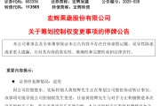 公司取名明日停牌！又一A股，筹划控制权变更